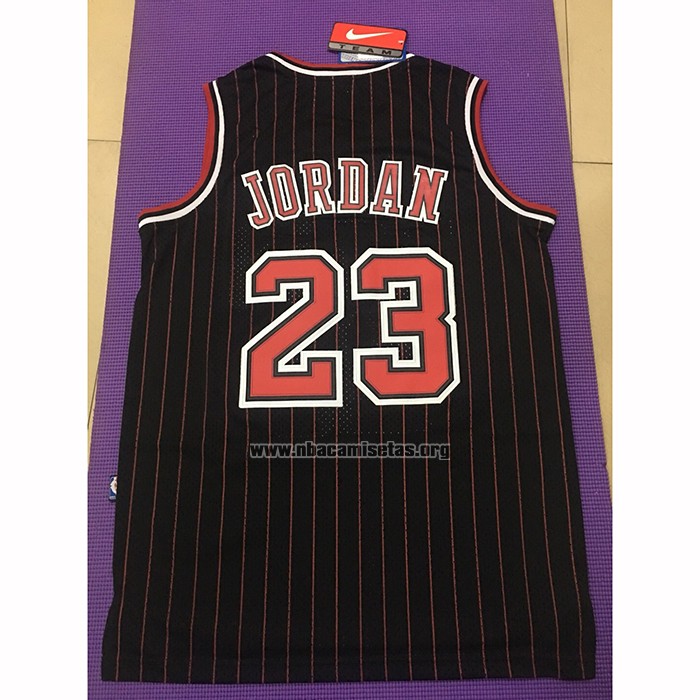 Camiseta Chicago Bulls Michael Jordan NO 23 Retro 1995-96 Negro